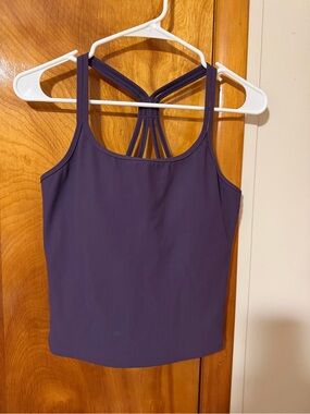 Ribbed Strappy Tank Top in Deep Plum